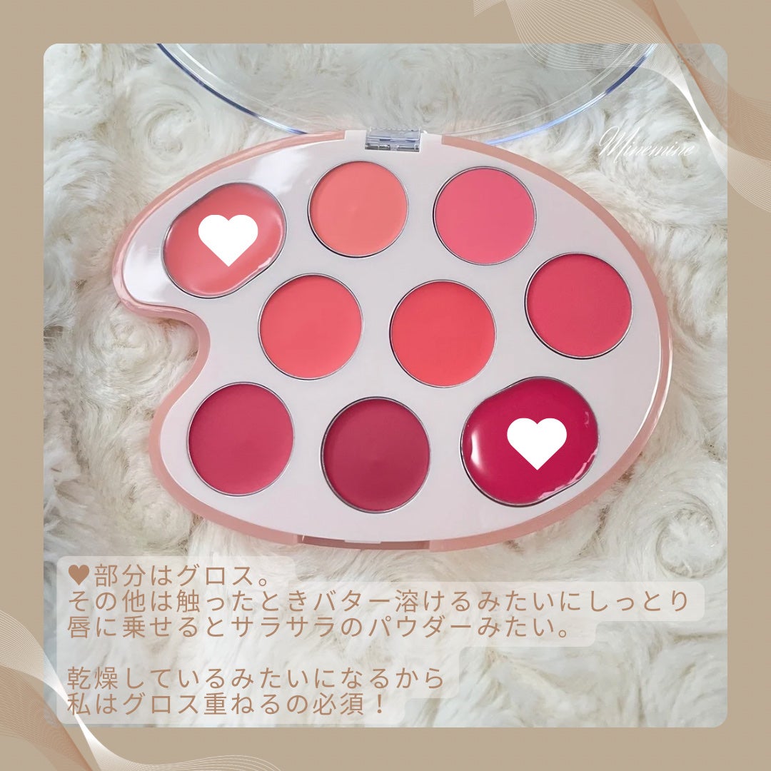 ムードペインティングリップアンドチークパレット/dasique/マルチパレットを使ったクチコミ(2枚目)