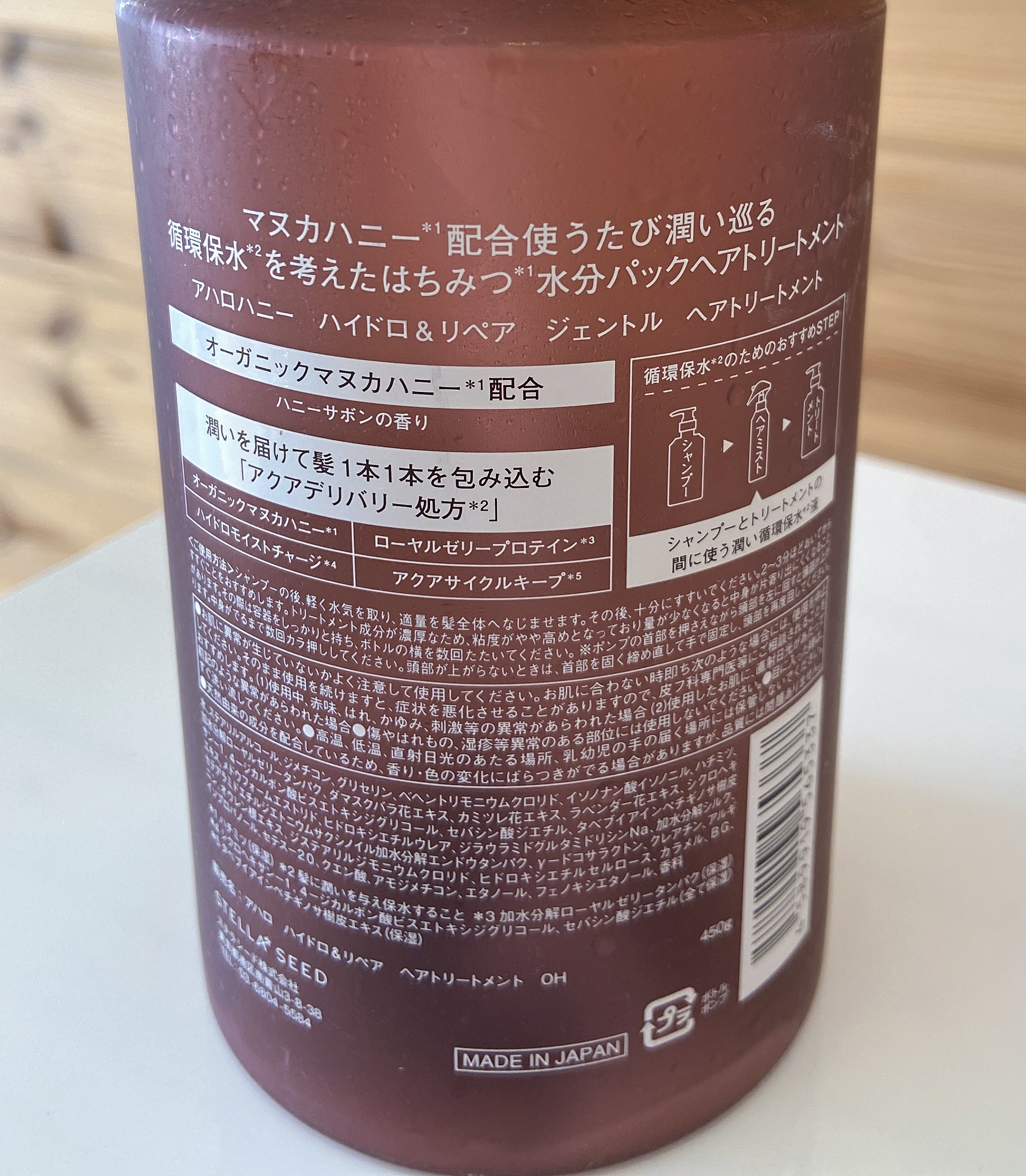 ハイドロ＆リペア ジェントル シャンプー／ヘアトリートメント トリートメント本体 450g/AHALO HONEY/市販シャンプーを使ったクチコミ（2枚目）