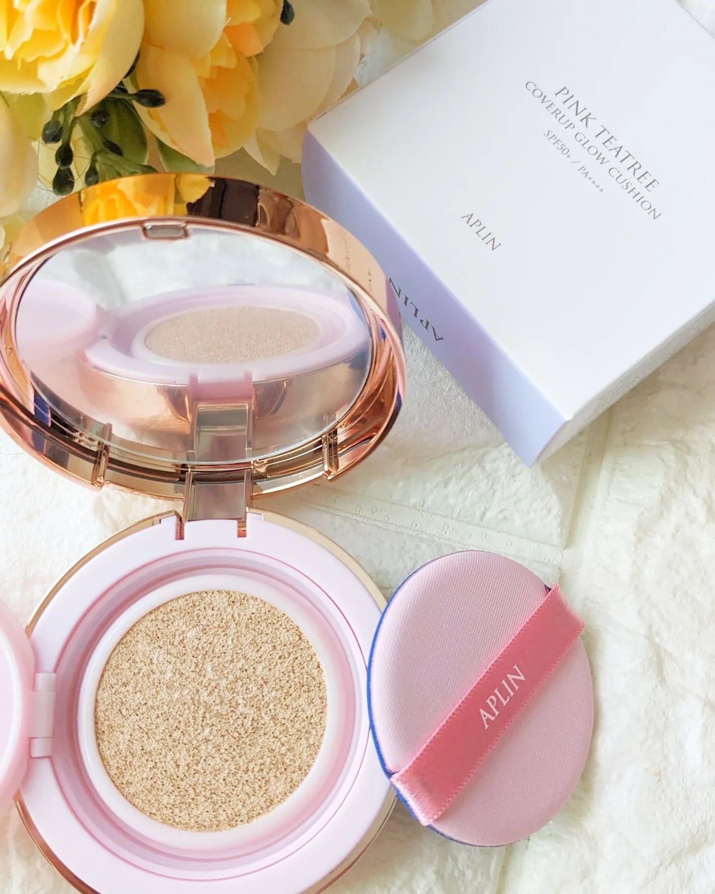 ピンクティーツリーカバークッション/APLIN/クッションファンデーションを使ったクチコミ(3枚目)