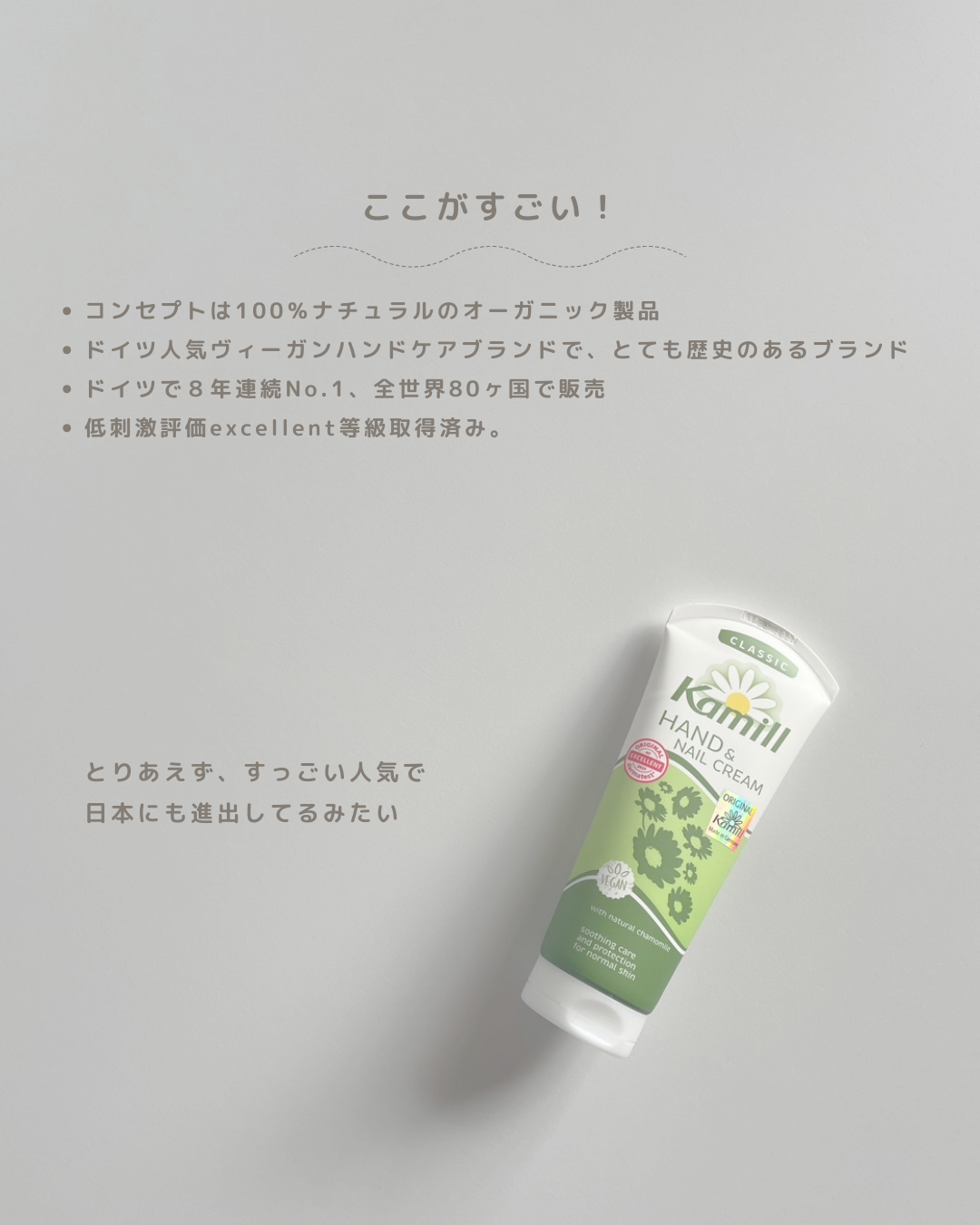 ハンド＆ネイルクリーム クラシック 3OML ミニ/カミール/ハンドクリームを使ったクチコミ（3枚目）