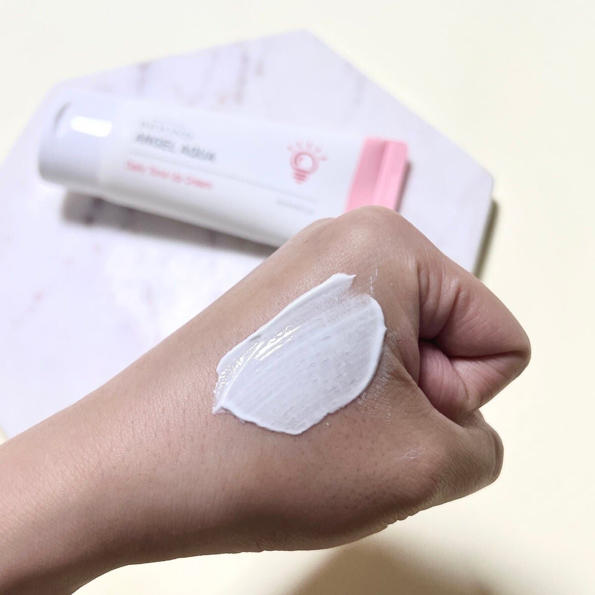 デイリートーンアップクリーム/BEYOND ANGEL AQUA/化粧下地を使ったクチコミ(2枚目)