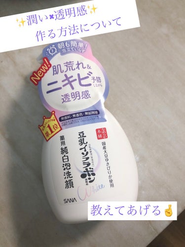 今日紹介するのは…
♡♡豆乳イソフラボン薬用純白泡洗顔♡♡

最近、私がどハマりしてるシリーズから、
泡洗顔が出た！ってことで、レビューさせていただきます！

こちらは、Lipsを通じてなめらか本舗様か