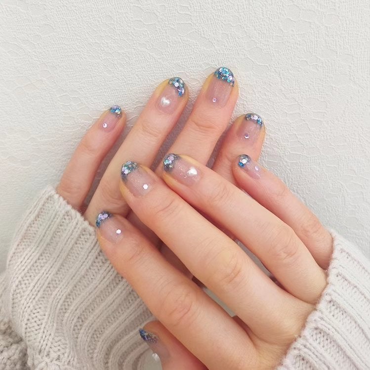 あちゃみん on LIPS 「キラキラフレンチネイル✨・PLANETNAILの深海の空中庭園..」(3枚目)