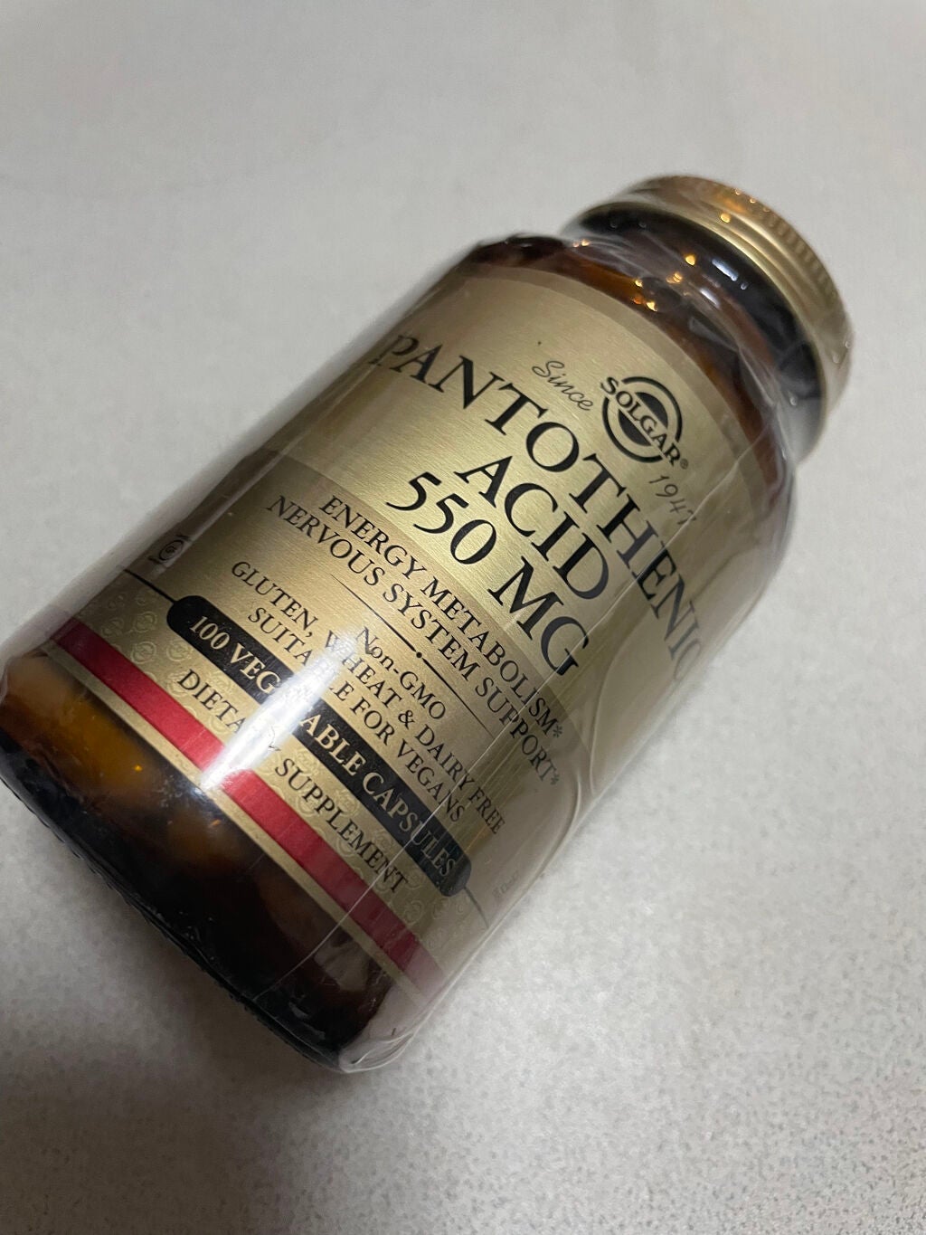 パントテン酸 550mg ベジカプセル100粒/SOLGAR/美容サプリメントを使ったクチコミ(1枚目)