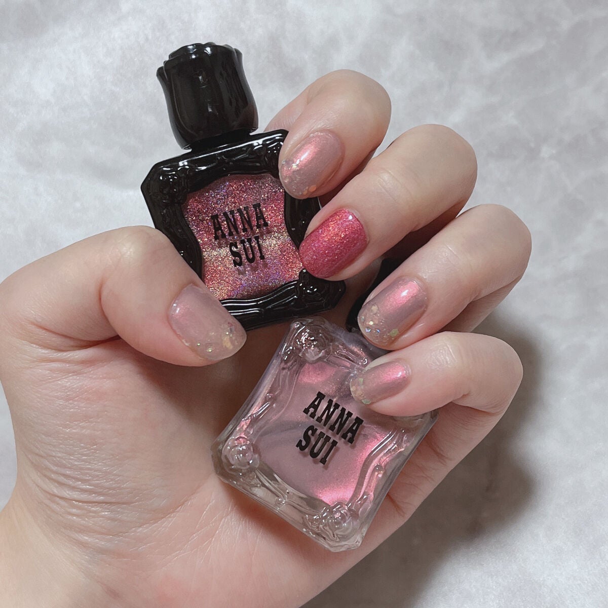 みかん アナスイ ANNASUI ネイルカラー 限定 ホリデー 7本セット ピンクネイルのネイルデザイン】ネイルカラー|ANNA SUIの口コミ
