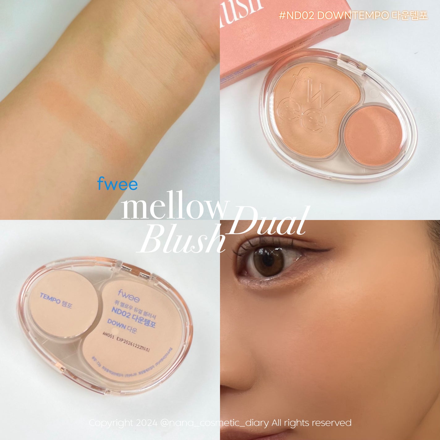 デュアルチークメロウ/fwee/ジェル・クリームチークを使ったクチコミ(1枚目)