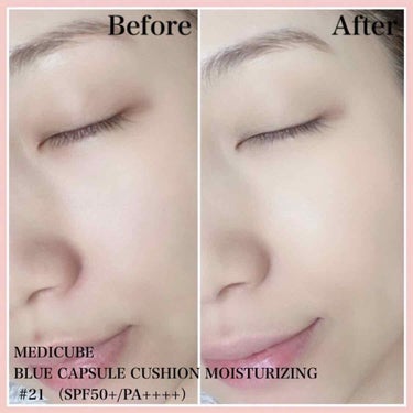 MEDICUBE ブルーカプセルクッション モイスチャライジングのクチコミ「🌸MEDICUBE 🌸
💄BLUE CAPSULE CUSHION MOISTURIZING
.....」（2枚目）