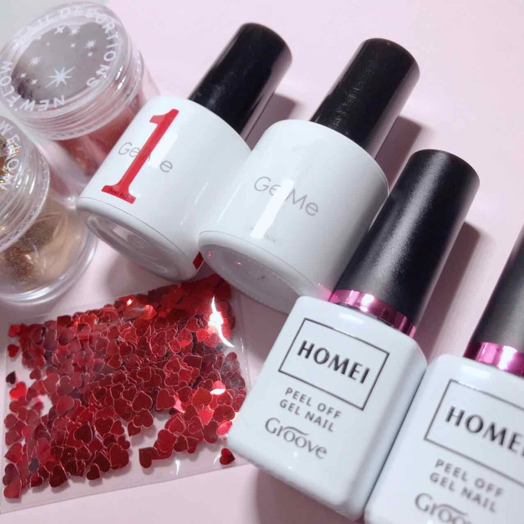 ジェルネイル レッド/ジェルミーワン/ジェルネイルを使ったクチコミ（2枚目）