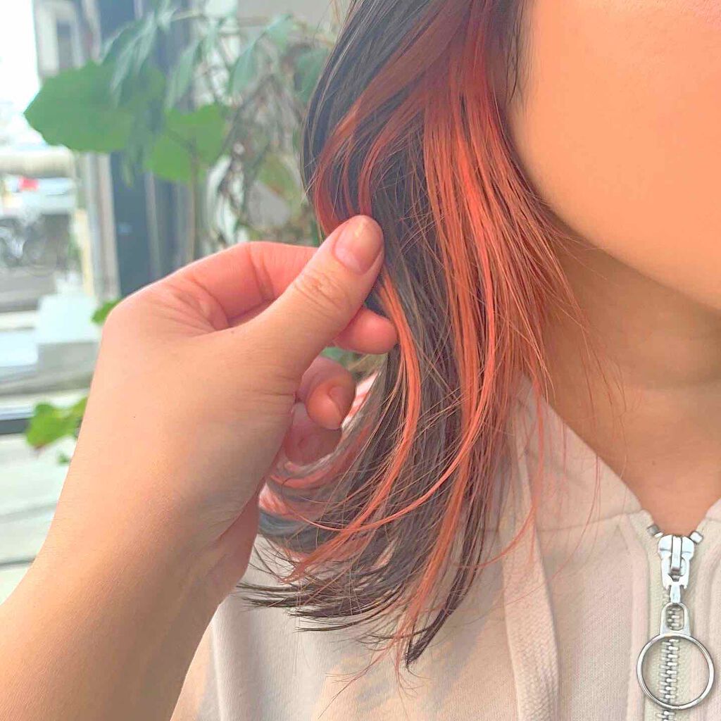 ほなまめ on LIPS 「髪の毛染めたっていう報告🍊🌸インナーをピンクオレンジに染めまし..」(2枚目)