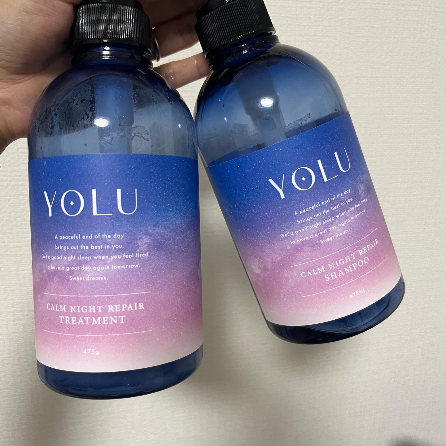 カームナイトリペアシャンプー／トリートメント/YOLU/市販シャンプーを使ったクチコミ（1枚目）