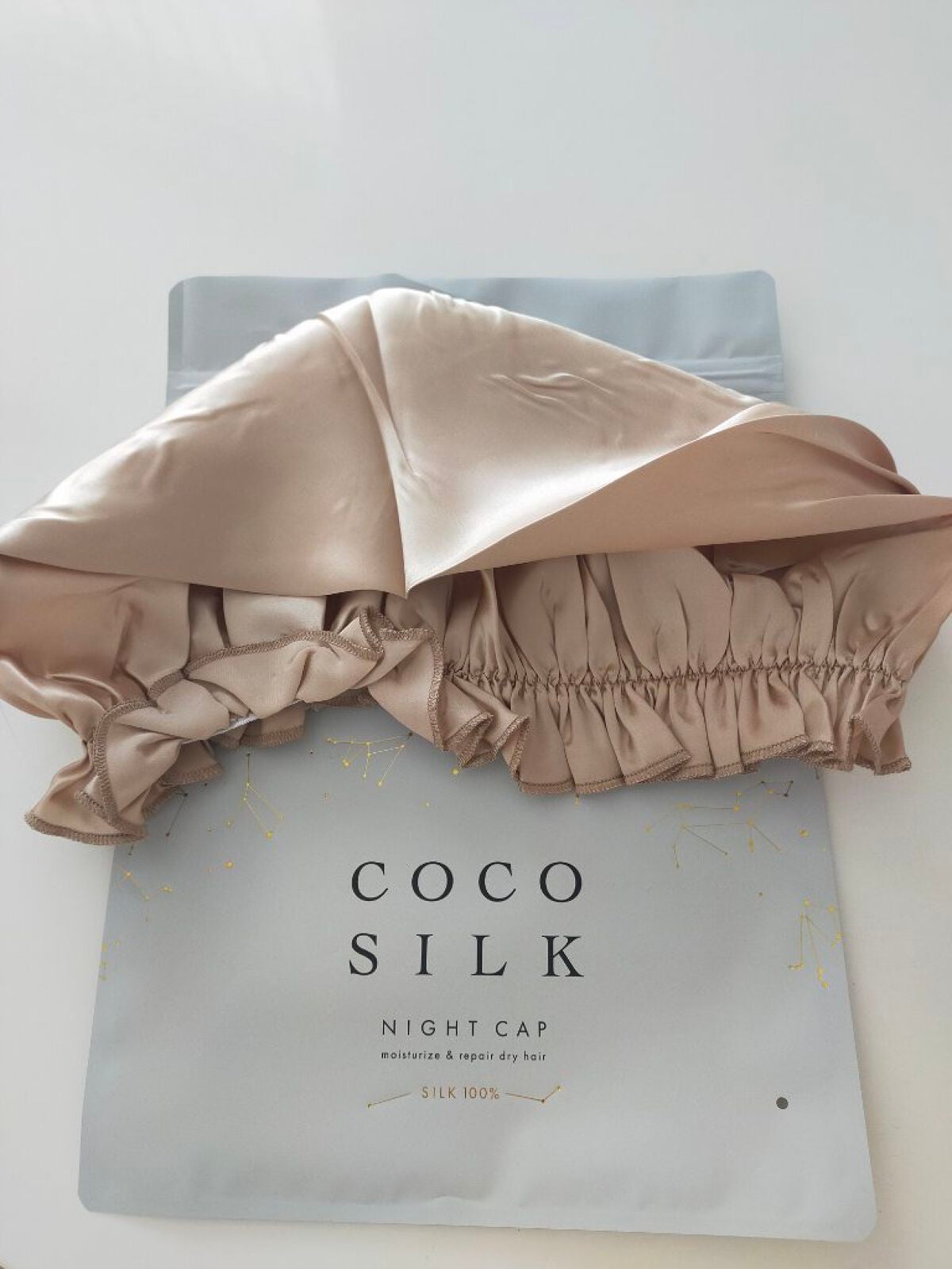 シルク ナイトキャップ(ゴム紐)/COCOSILK/ヘアケアグッズを使ったクチコミ(1枚目)