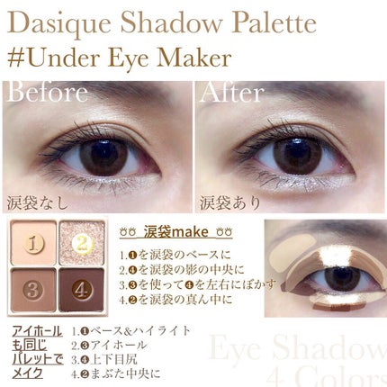 アンダーアイメーカー/dasique/アイシャドウパレットを使ったクチコミ(3枚目)