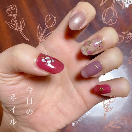 ネイルシール/Qoo10/ネイルシールを使ったクチコミ(1枚目)