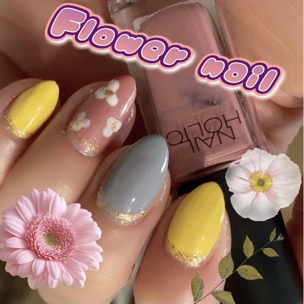 ネイル エナメル Revlonを使った口コミ フラワーネイル グレー イエロー ピ By ちゃんみ フォロバ 投稿ある方 普通肌 Lips