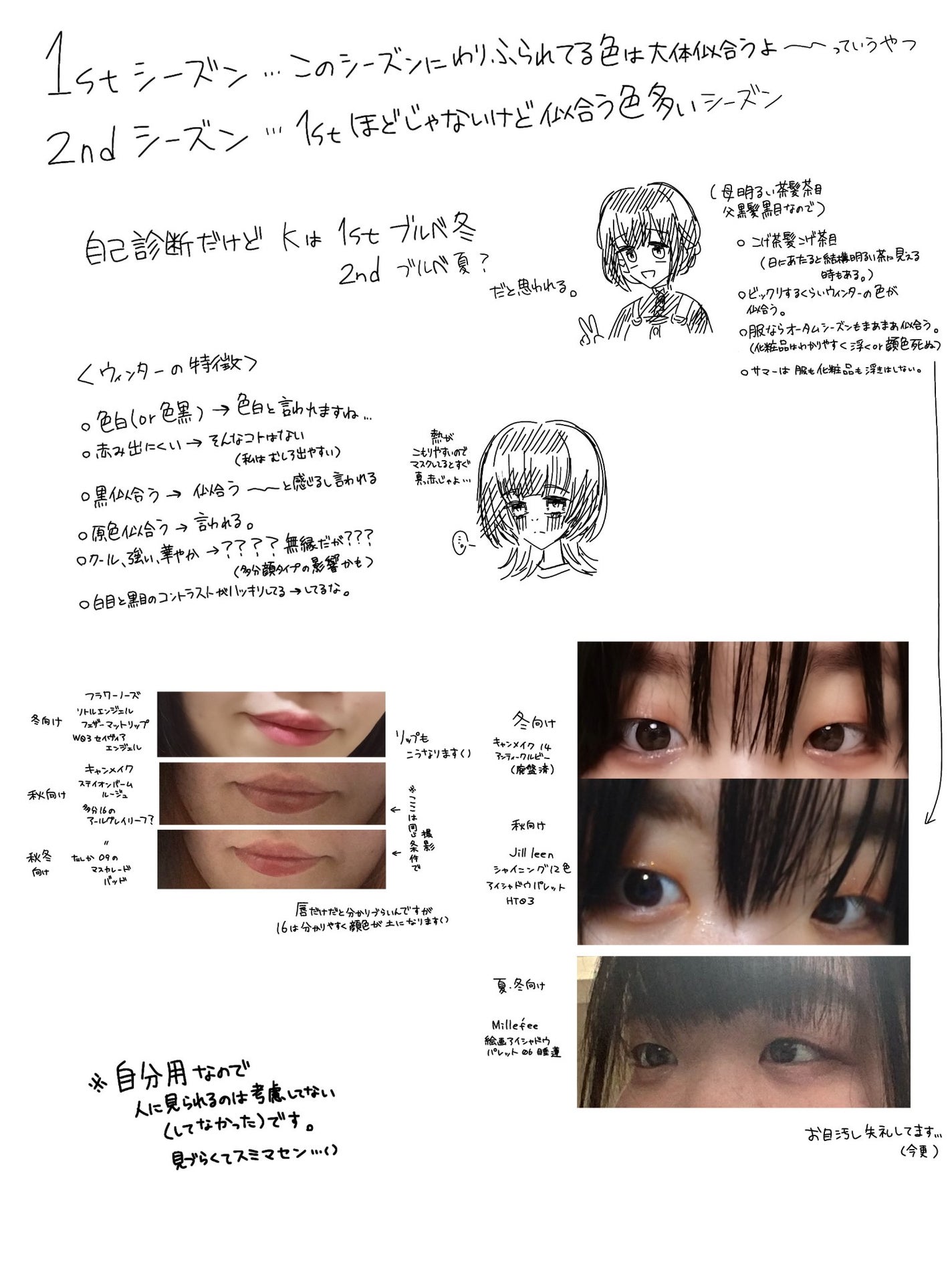 K on LIPS 「✍メモ1年色々試行錯誤してのメモ1stブルベ冬(2ndはおそら..」(3枚目)