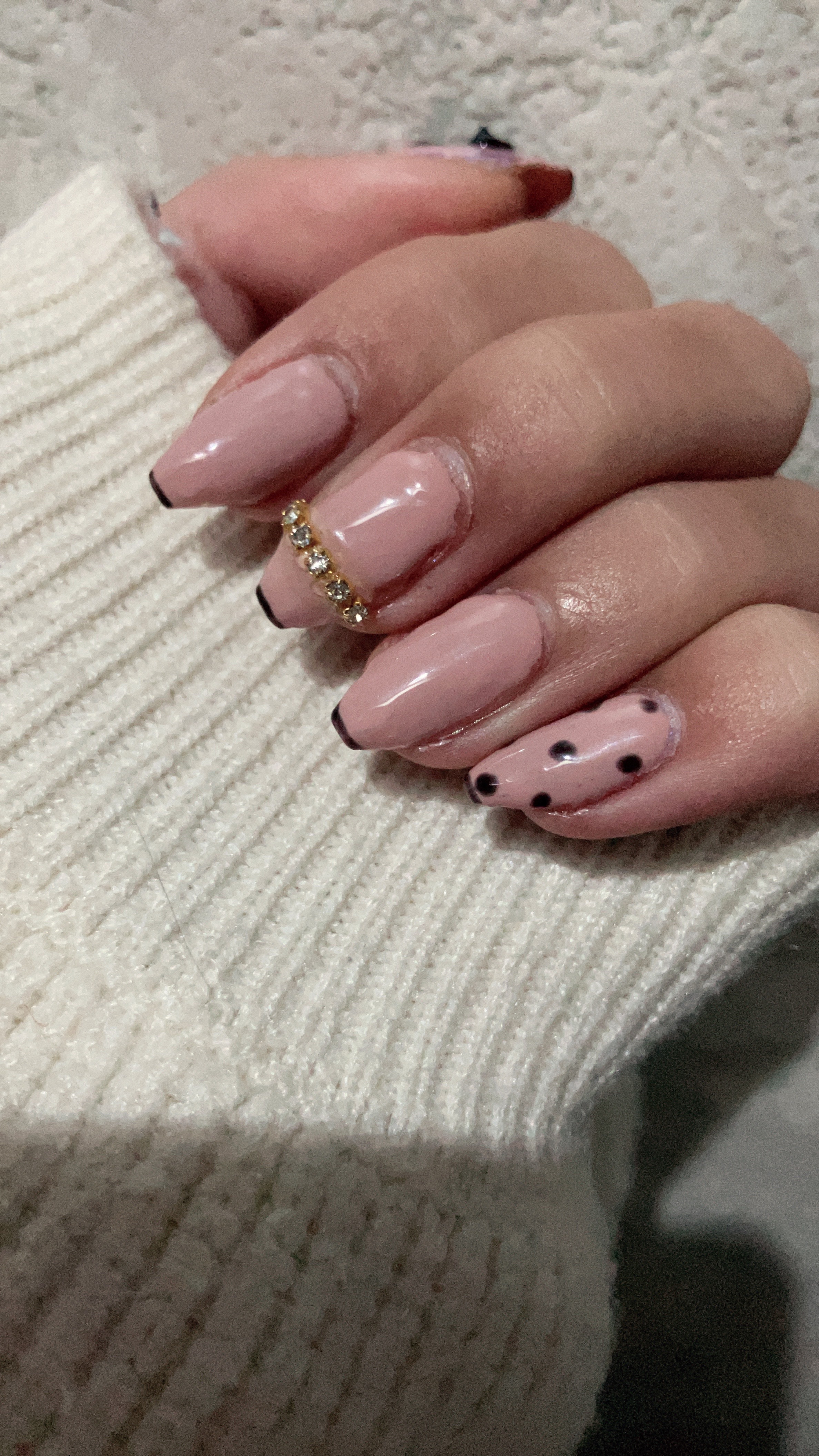 #中1ネイル,#小悪魔ネイル,#黒フレンチネイル,#セルフネイルのネイルデザイン