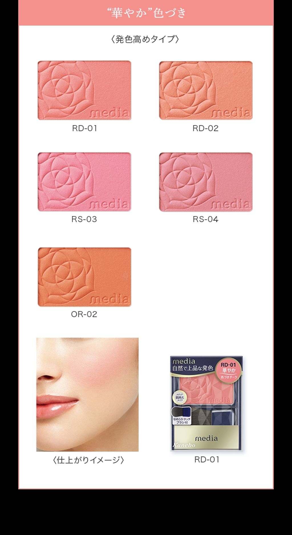 media ブライトアップチークのクチコミ「メディア　ブライトアップチーク❤️

プチプラなのにほ～んとに優秀👍

これ、全色そろえてもめ.....」（2枚目）