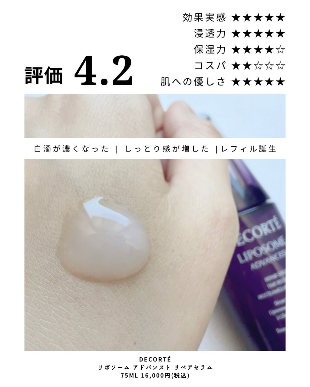 リポソーム アドバンスト リペアセラム/DECORTÉ/美容液を使ったクチコミ(2枚目)