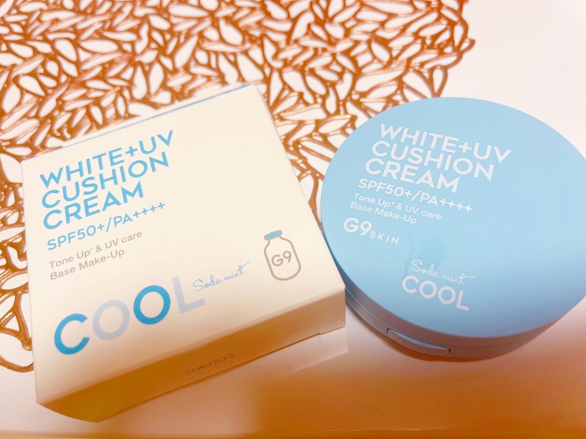 WHITE +UV CUSHION CREAM #COOL/G9SKIN/日焼け止めクリームを使ったクチコミ（1枚目）