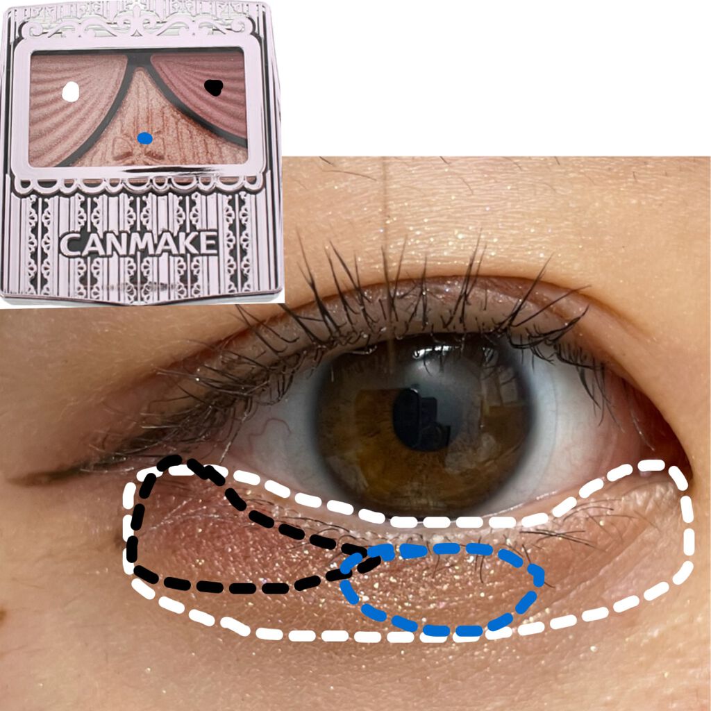 ジューシーピュアアイズ/キャンメイク/アイシャドウパレットを使ったクチコミ（3枚目）