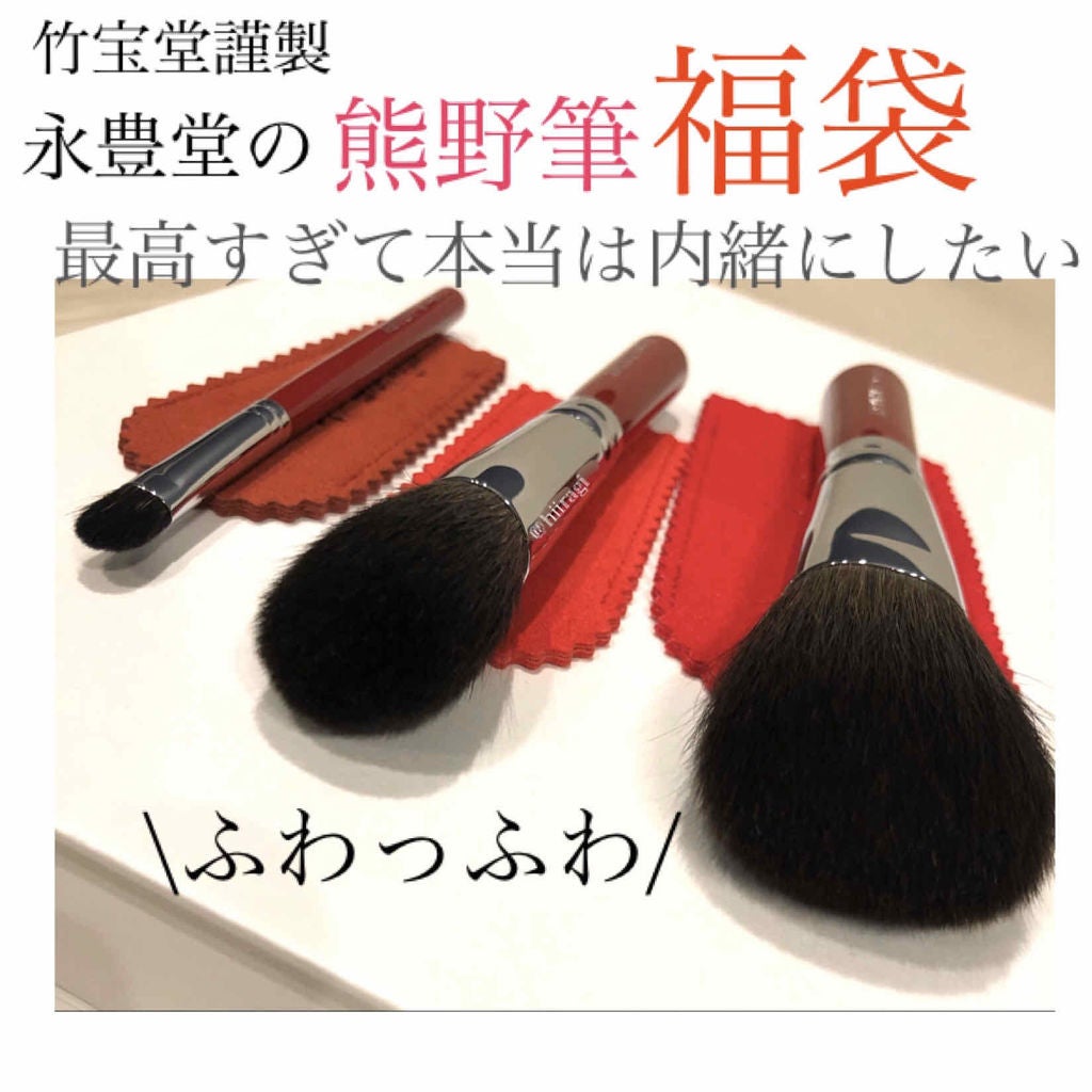 【美品】竹宝堂 熊野筆 6本セット メイクブラシ セット ポーチ付き
