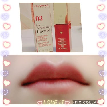 CLARINS　リップオイル インテンス　03　インテンスラズベリー
以前06 のフューシャを購入してとても気に入ったので、こちらの色も購入しました。
香りは、こちらも甘いいちごシロップのような香り。
