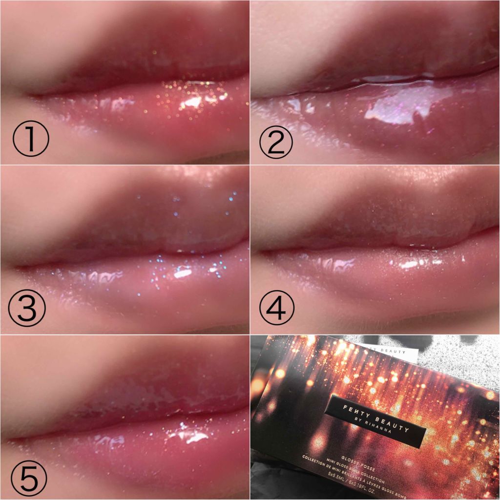 GLOSSY POSSE MINI GLOSS BOMB COLLECTION/FENTY BEAUTY BY RIHANNA/リップグロスを使ったクチコミ（2枚目）