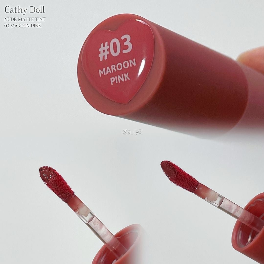 リップアンドチーク ヌードマットティント/CathyDoll/リップティントを使ったクチコミ(3枚目)