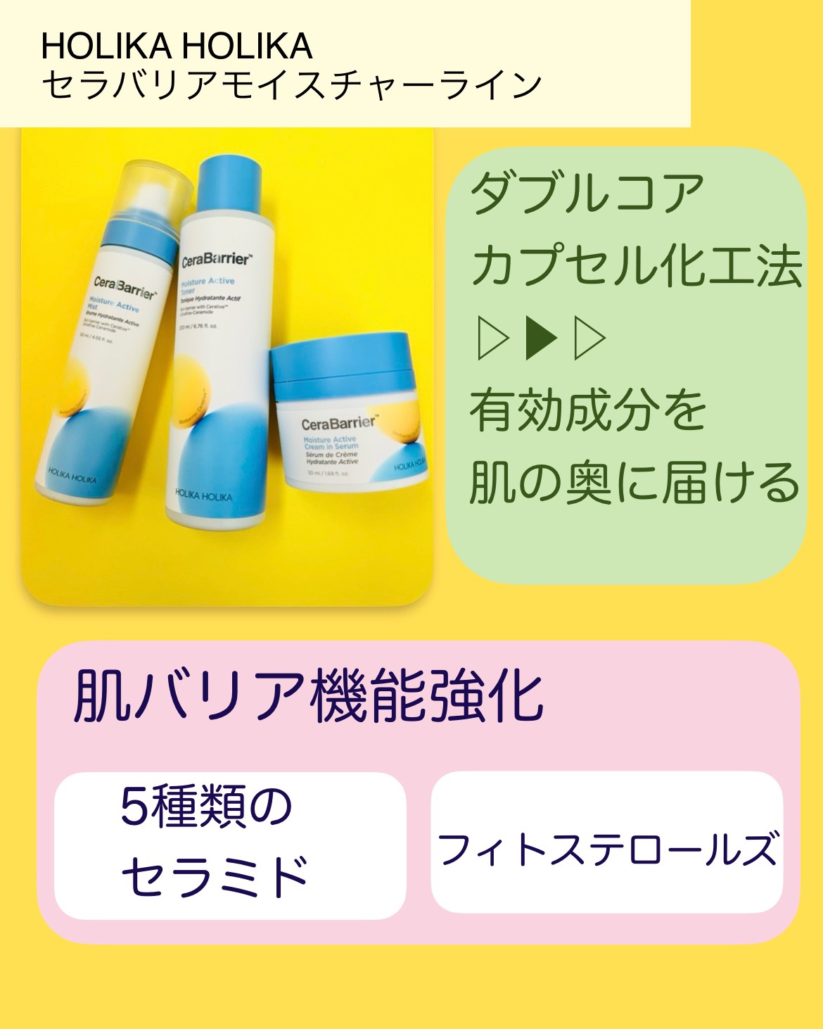 セラバリア　モイスチャーアクティブ　ミスト/HOLIKA HOLIKA/ミスト状化粧水を使ったクチコミ（2枚目）