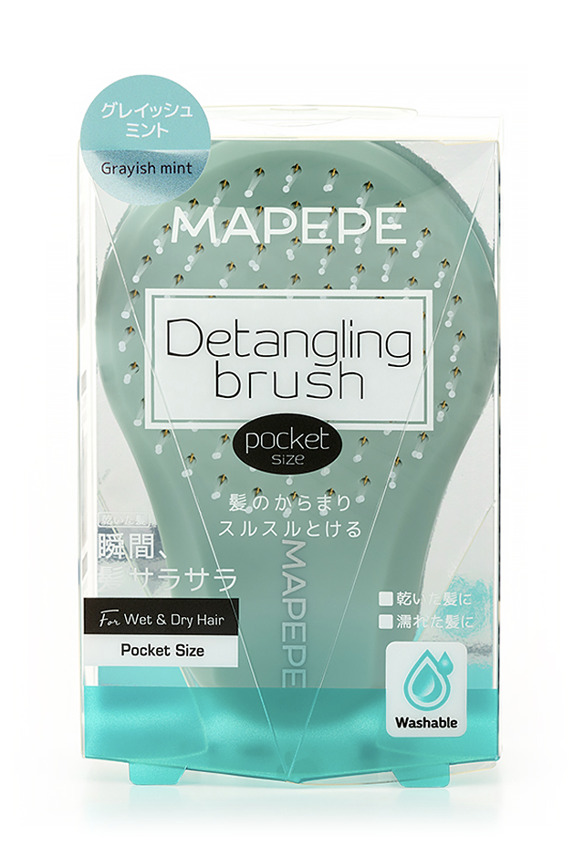 デタングリングブラシ【ポケットサイズ】 グレイッシュミント
