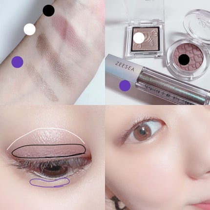 ダイヤモンドシリーズ 星空リキッドアイシャドウ/ZEESEA/リキッドアイシャドウを使ったクチコミ(3枚目)