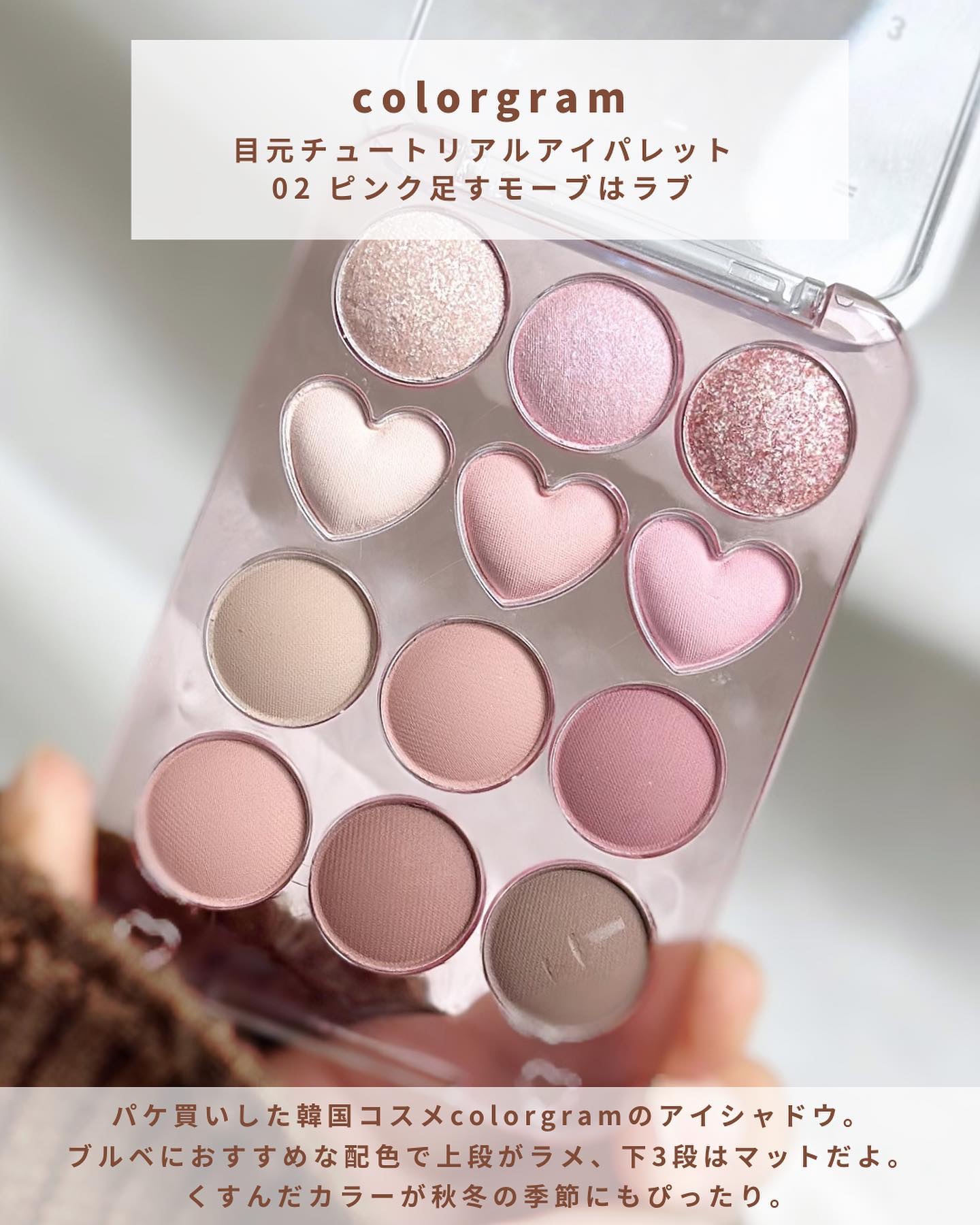 目元チュートリアルアイパレット/Colorgram/アイシャドウパレットを使ったクチコミ（2枚目）