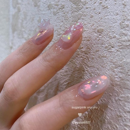 #うるうるネイル,#ピンクネイル,#ぷっくりネイルのネイルデザイン