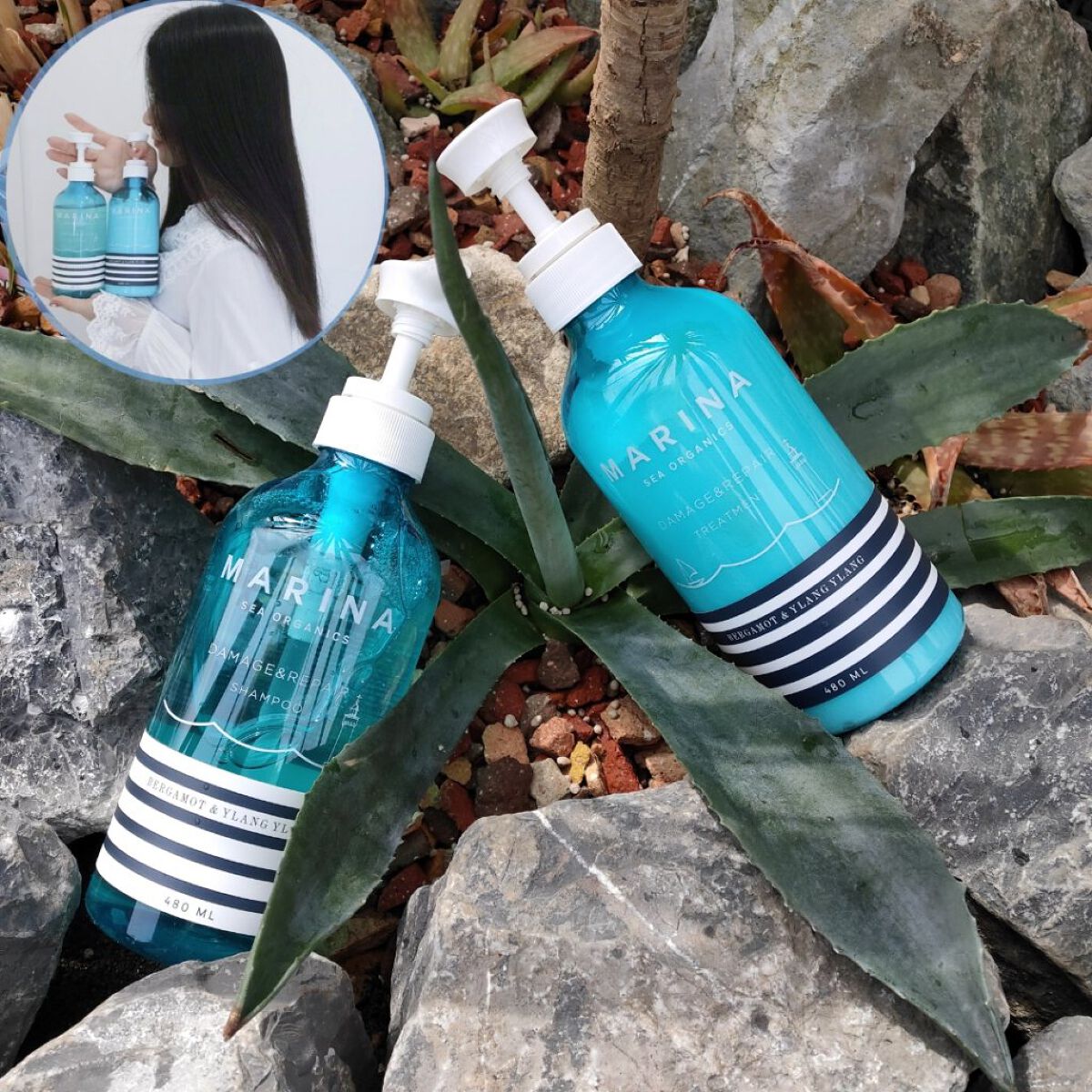 ダメージリペアシャンプー＆トリートメント/マリーナシーオーガニック/市販シャンプーを使ったクチコミ（1枚目）