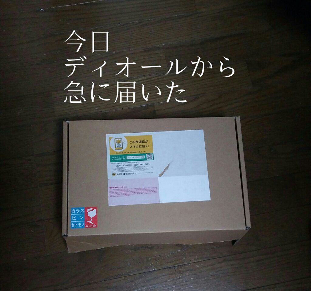 今日
10/22
突然届いた
謎のクソデカ段ボール(約36.5×23.5㎝)

差出人はディオール
何も購入した記憶ないし
なんだろーって思ってたら

メゾン クリスチャン ディオール
トライアルキット(ご当選ギフト)

とりあえず開封

