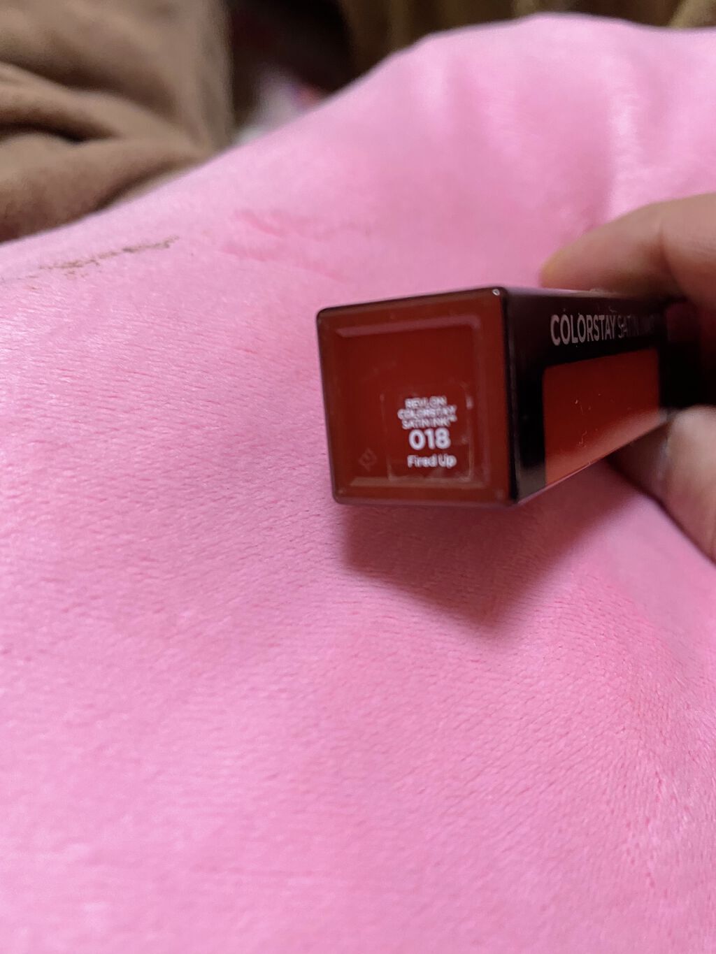 カラーステイ サテン インク 018 ファイアード アップ/REVLON/口紅を使ったクチコミ（2枚目）