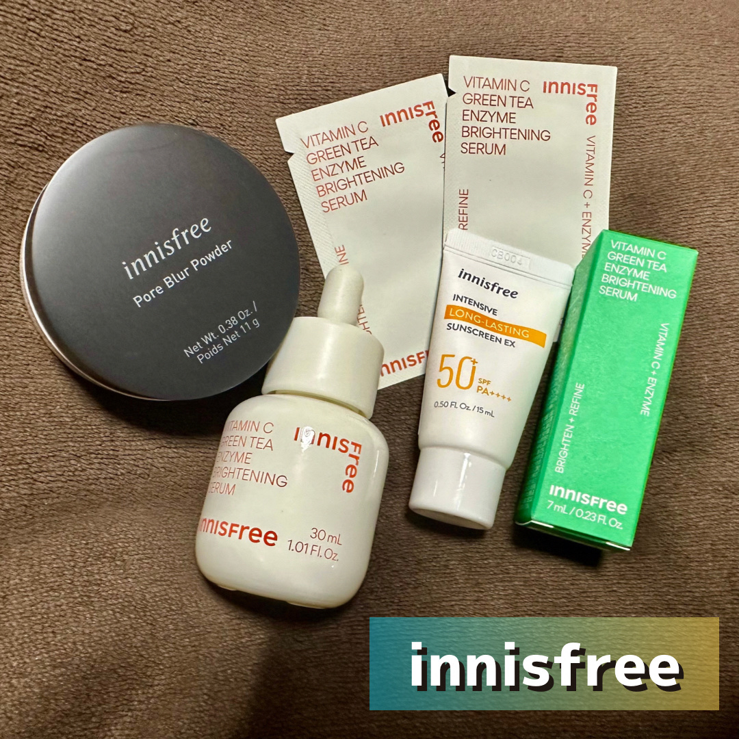 【購入品紹介】

今回はイニスフリーでの購入品をレビューも入れながら紹介します！


✼••┈┈••✼••┈┈••✼••┈┈••✼••┈┈••✼

［購入商品］

innisfree Qoo10公式

☑︎ビタ C グリーンティーエンザイム