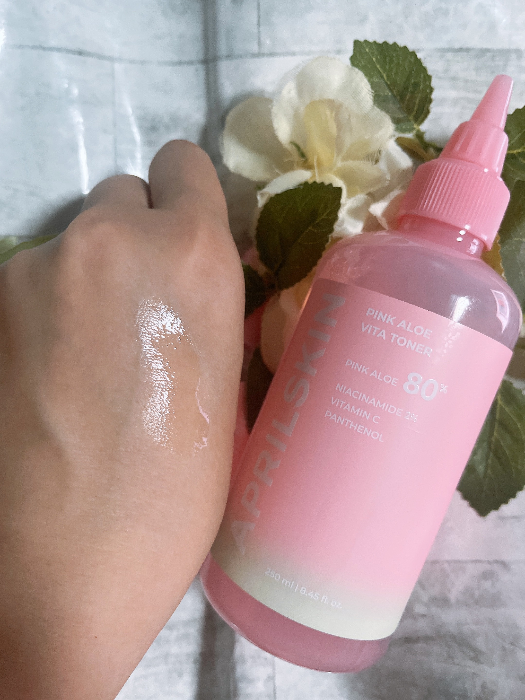 ピンクアロエビタトナー/APRILSKIN/化粧水を使ったクチコミ（2枚目）