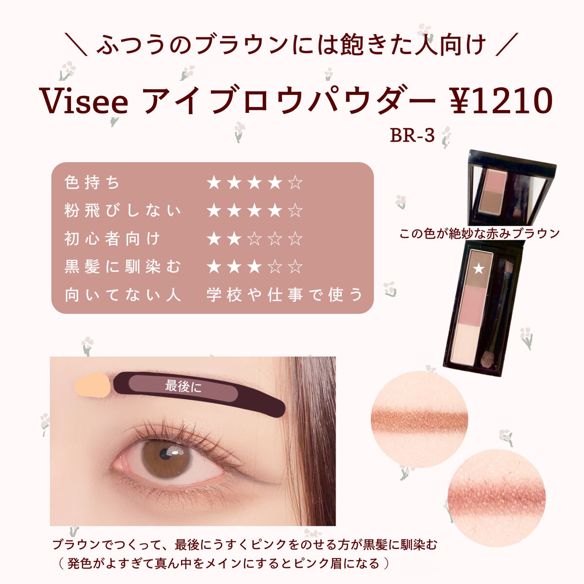 excel・ヘビーローテーション・CEZANNE・Viséeのアイブロウを使った