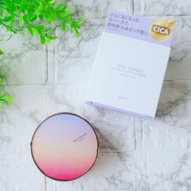 ピンクティーツリーカバーアップグロウクッション/APLIN/クッションファンデーションを使ったクチコミ(2枚目)