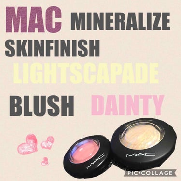 #MAC
#ミネラライズ
#スキンフィニッシュ
#ライトスカペード
#ブラッシュ
#デインティ

愛用してるハイライトとチーク＼(^o^)／

・ライトスカペード
このハイライトは黄色っぽい光沢で白いハ