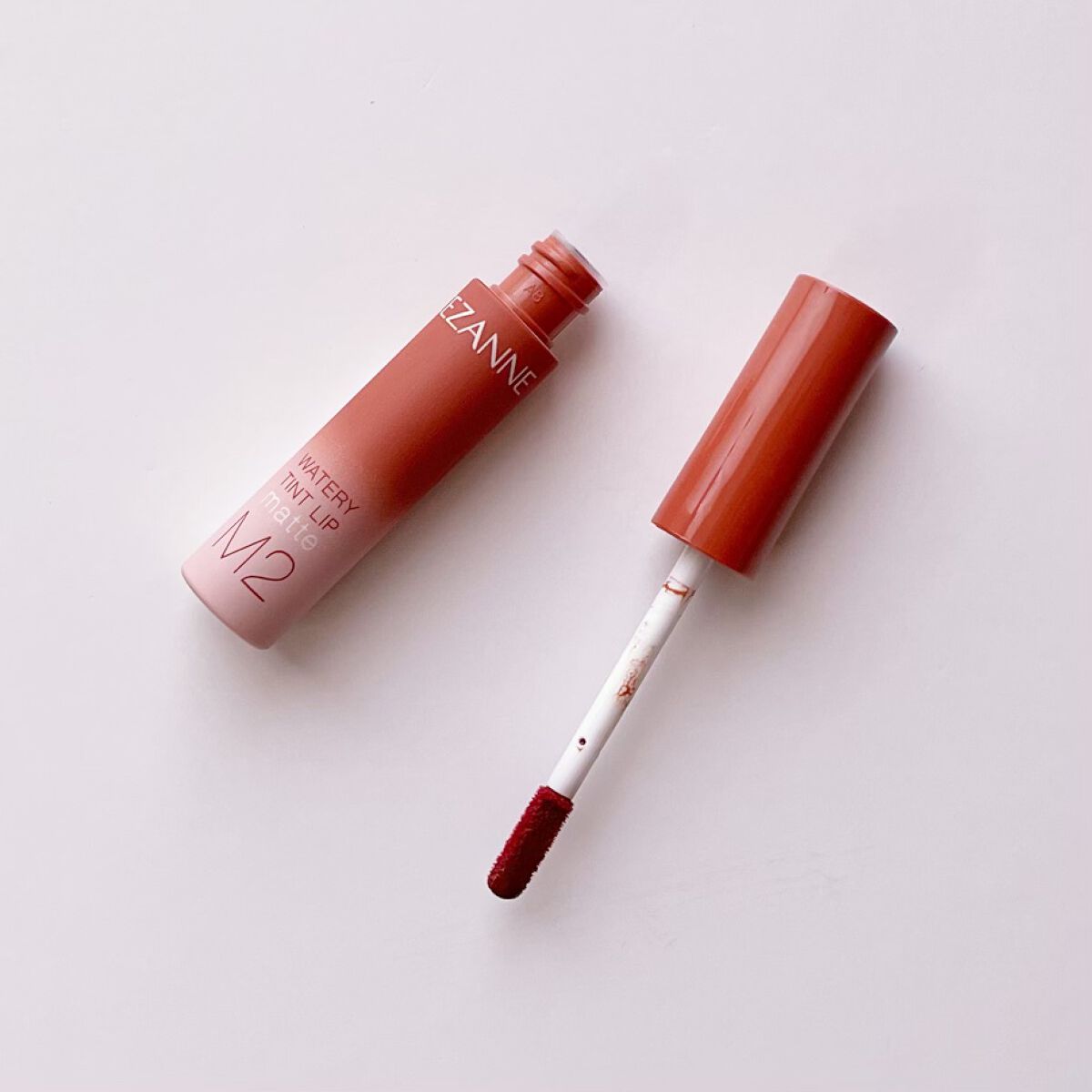 ウォータリーティントリップ マット M2　ウォームオレンジ/CEZANNE/リップティントを使ったクチコミ（3枚目）