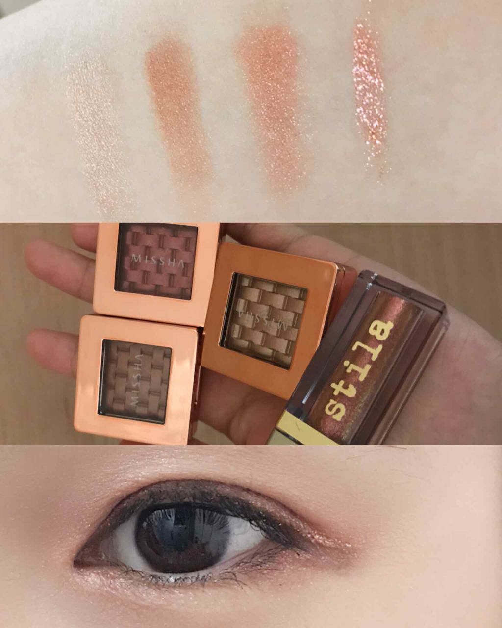 グリッター&グロウ リキッドアイシャドウ/stila/グリッターを使ったクチコミ（1枚目）