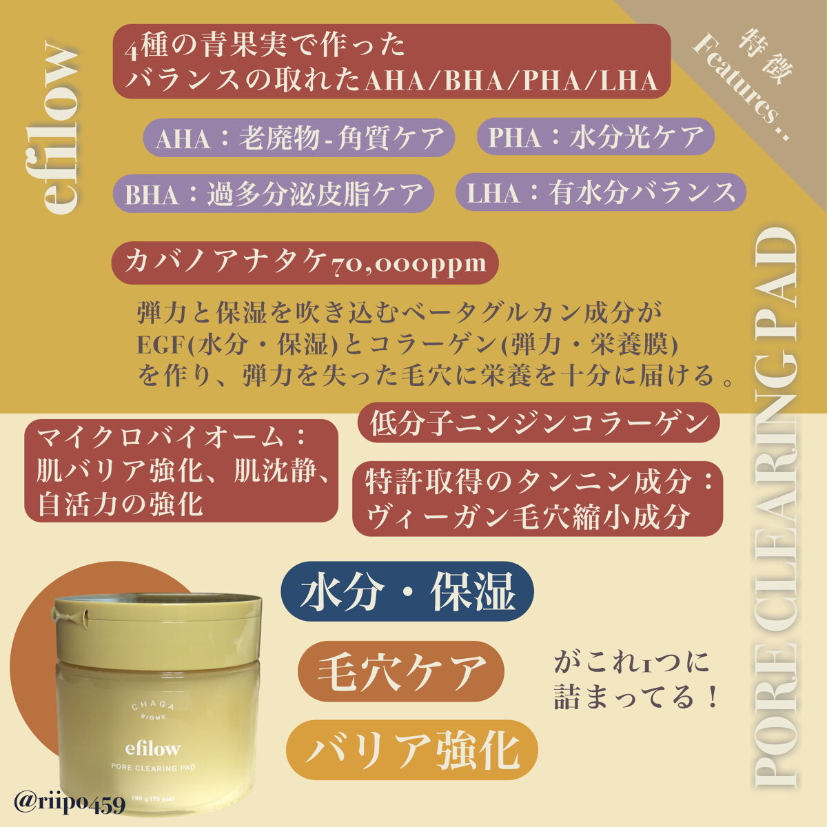 キメケア カバノアナタケバイオーム毛穴パッド/efilow/トナーパッドを使ったクチコミ（2枚目）