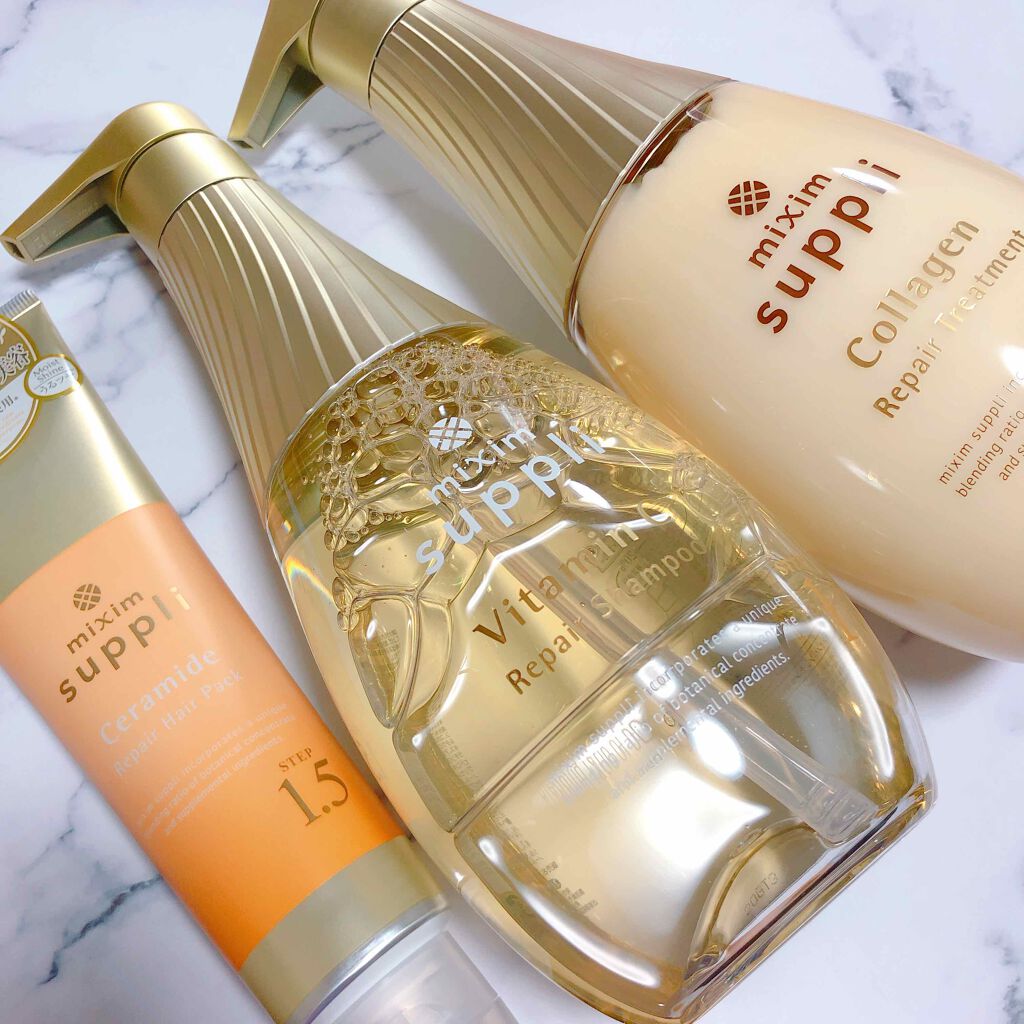 ビタミン リペアシャンプー／コラーゲン リペアヘアトリートメント/mixim suppli/市販シャンプーを使ったクチコミ（1枚目）
