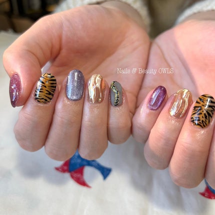 #カラフルネイル,#個性的ネイル,#個性派ネイル,#シンプルネイル,#寅ネイル,#寅年ネイル,#虎ネイル,#トラネイルのネイルデザイン