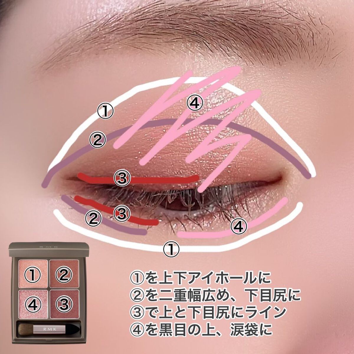 オブスキュア テンプテイション アイシャドウパレット/RMK/アイシャドウパレットを使ったクチコミ(5枚目)