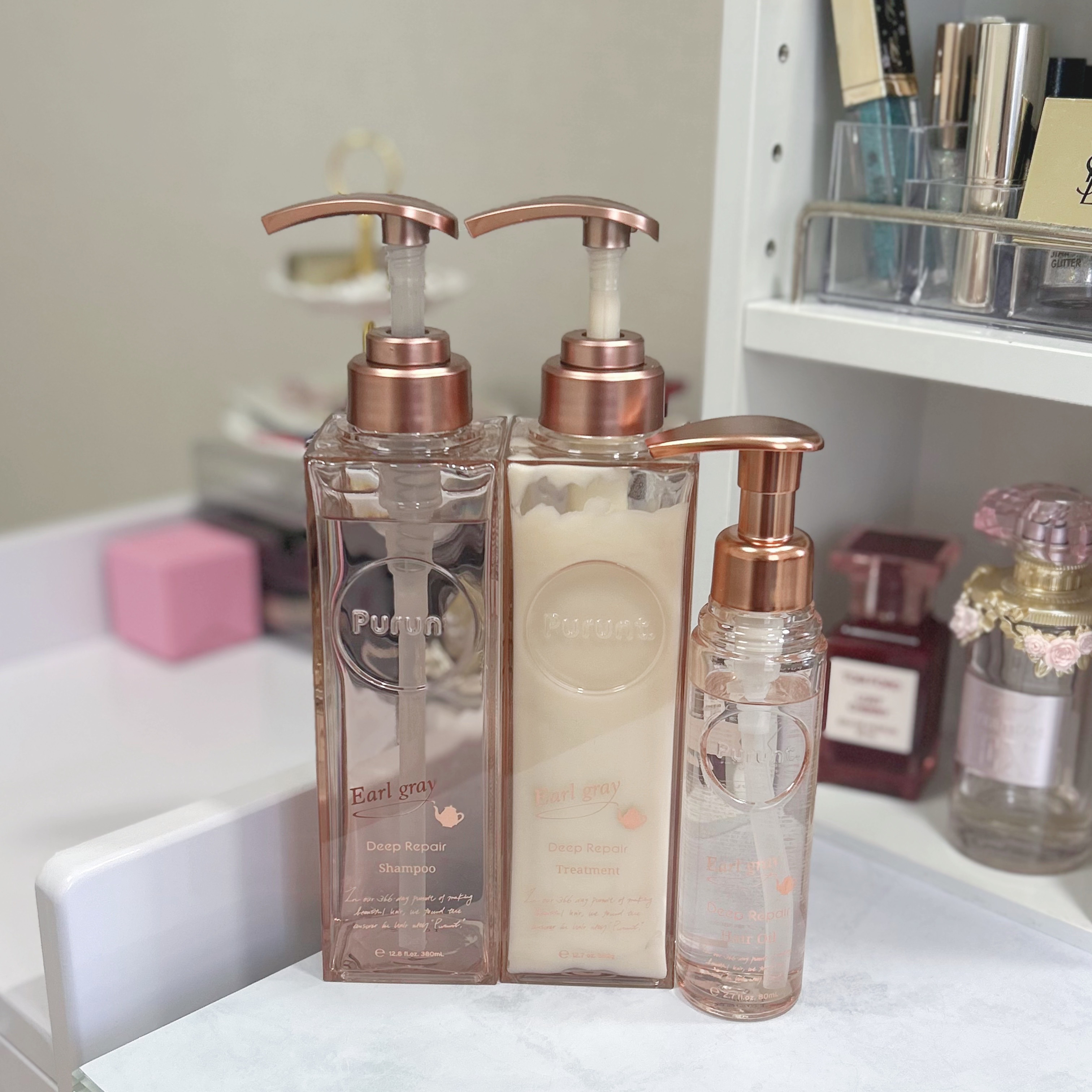 プルント ディープリペアペアセット アールグレイ N/Purunt./市販シャンプーを使ったクチコミ（3枚目）