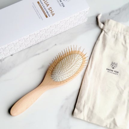 プレミアム FOXカッサ ウッド ヘアブラシ/SNOW FOX SKINCARE/メイクブラシを使ったクチコミ(2枚目)