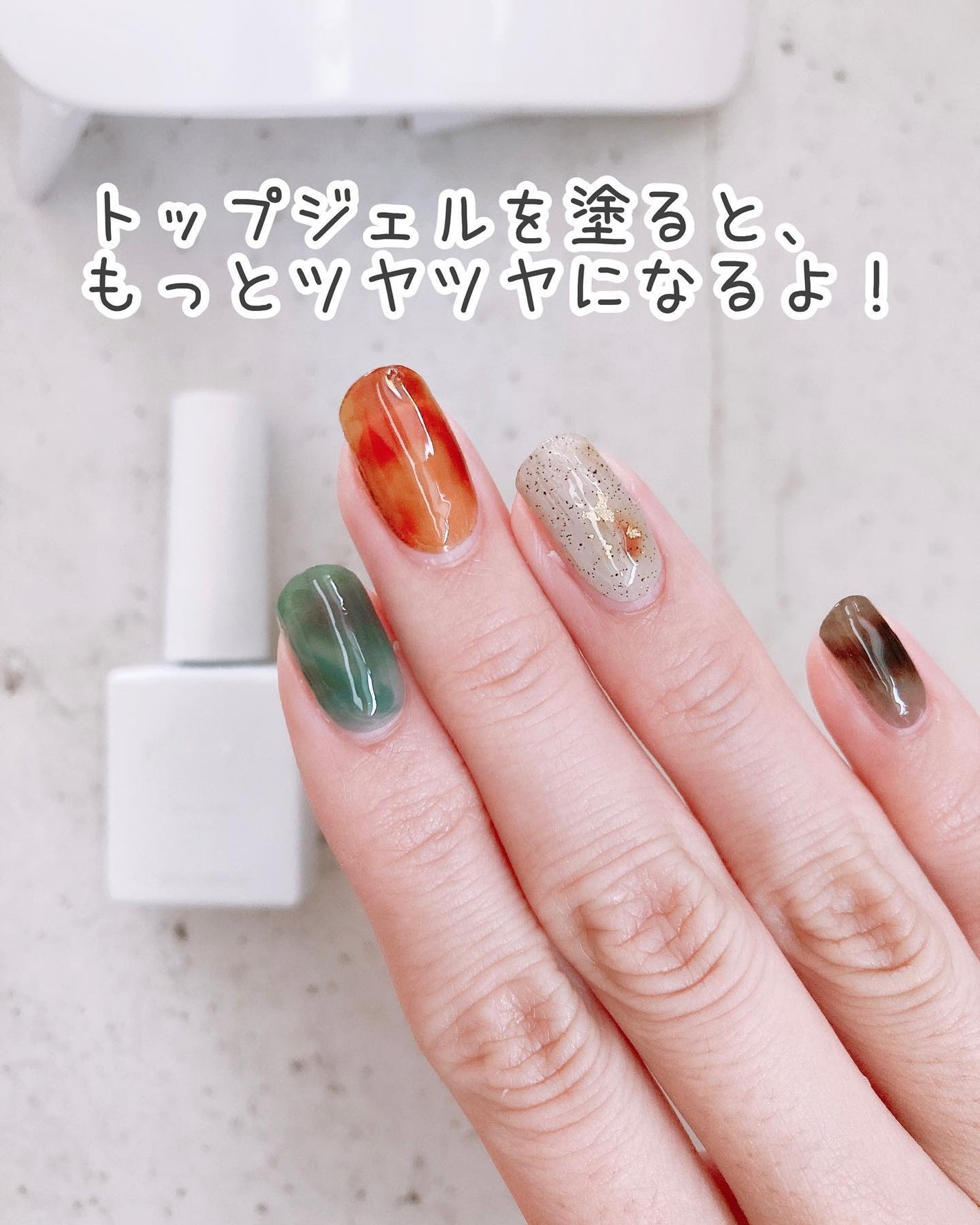 セミキュアジェルネイル(ハンド)/ohora/ネイルシールを使ったクチコミ(4枚目)